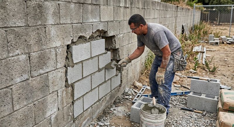 Block Wall Repair in Red Oak, TX