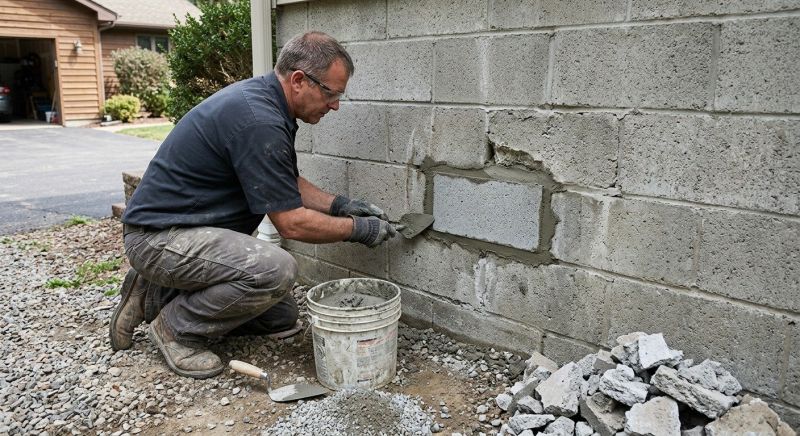 Cinder Block Wall Repair in Plano, TX