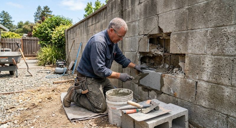 Concrete Block Repair in Collin County, TX