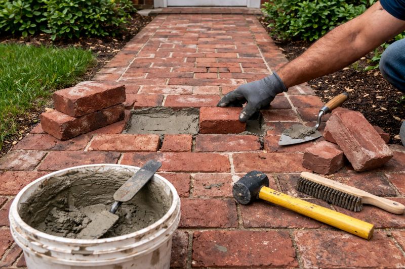 Entryway Brick Repair in Dallas, TX