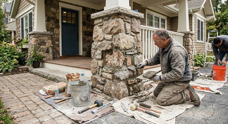 Stone Column Repair in Dallas, TX