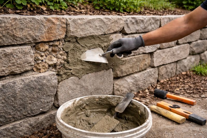 Stone Wall Repair in Garland, TX