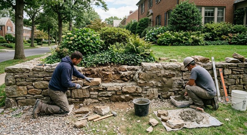 Stone Wall Repair in Grand Prairie, TX