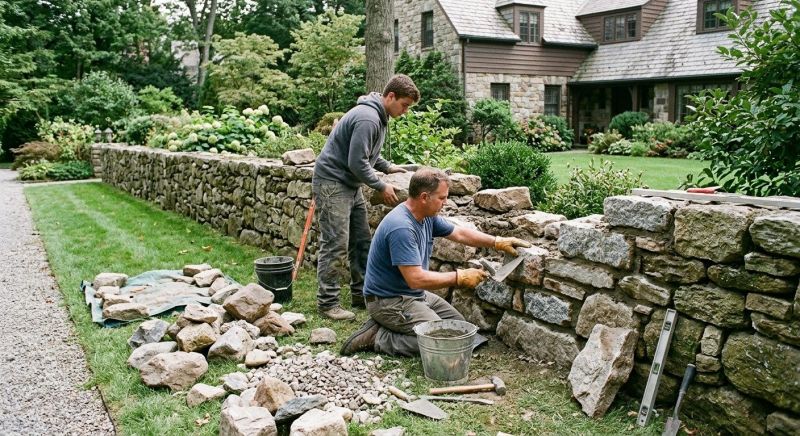 Stone Wall Repair in Seagoville, TX